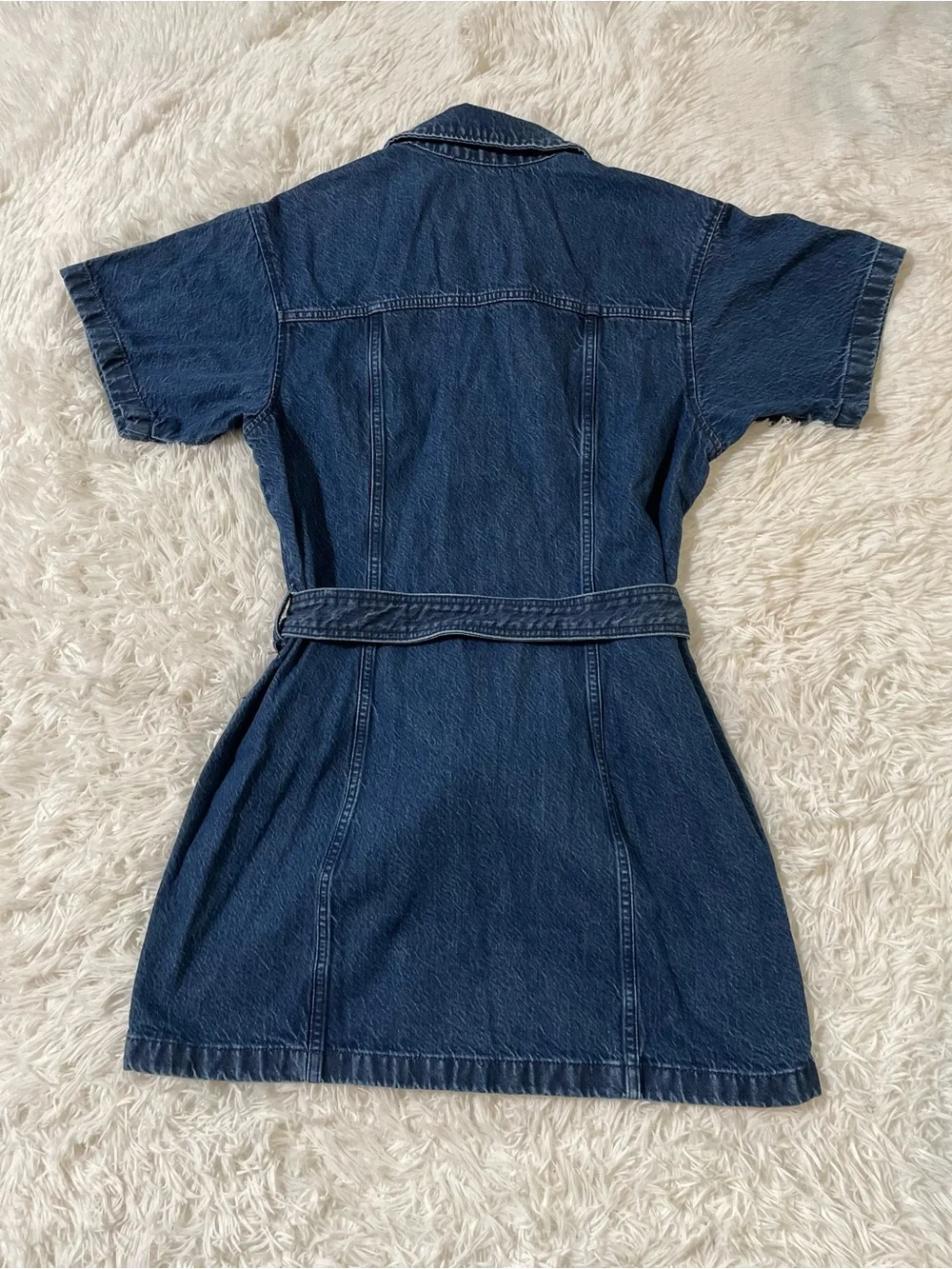Abercrombie & Fitch Utility 90s Y2K Western Cowgirl Belted Denim Jean Dress L - Picture 10 of 13